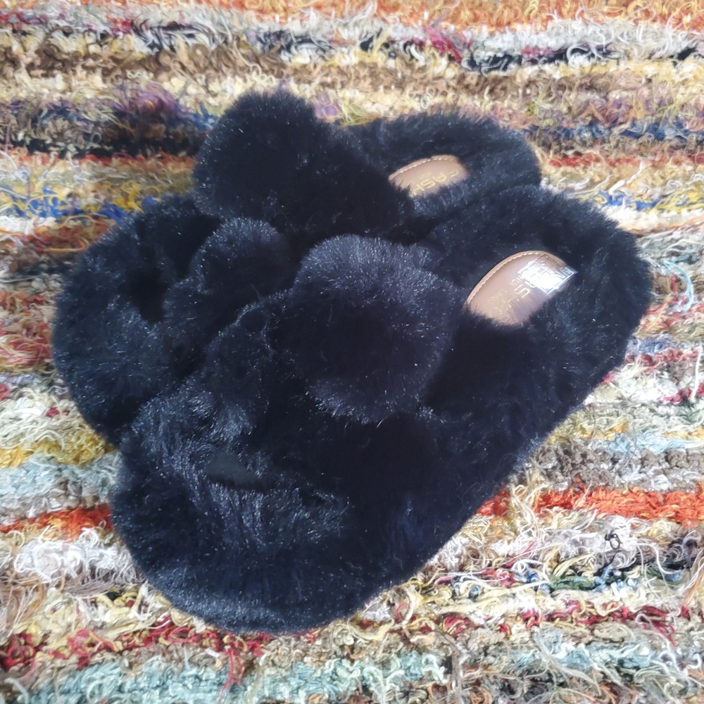 Fuzzy Platform Slippers